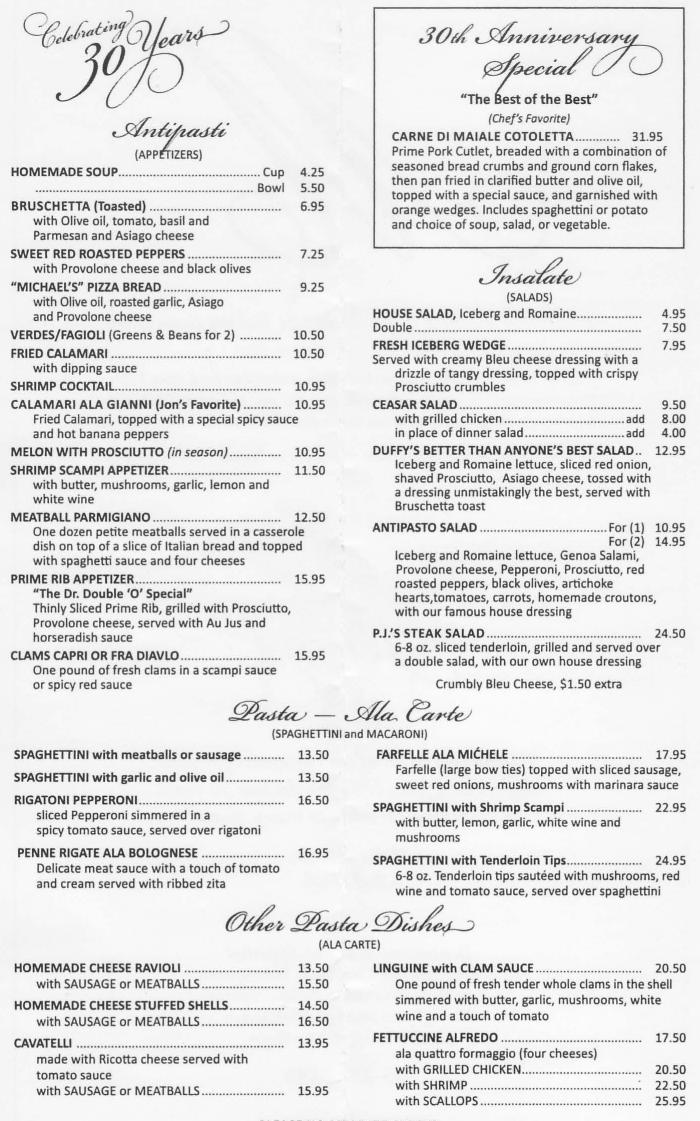 clark's steakhouse menu